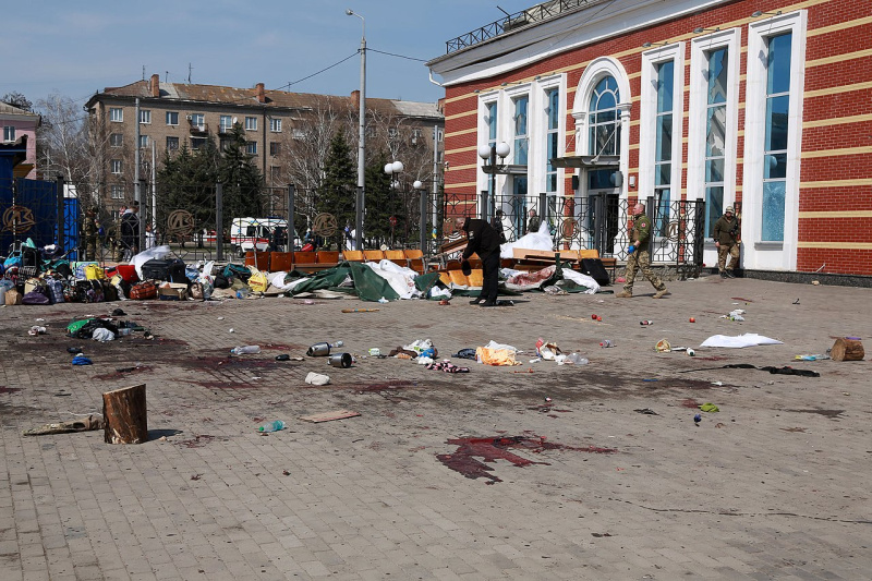 Estação ferroviária de Kramatorsk após o ataque